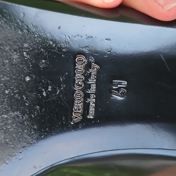 Liviana Conti Black Ballerine Leather Flats Size 41 - Picture 10 of 11